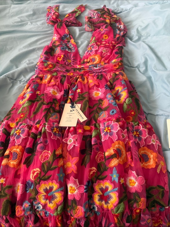 JessaKae Dresses & Skirts - JessaKae Bright Pink Floral Embroidered Maxi Dress